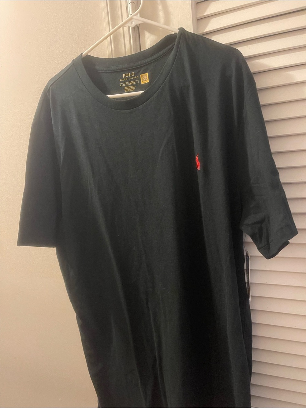 Polo by Ralph Lauren Black Short-Sleeve Tee with Red Pony Size Large Tall